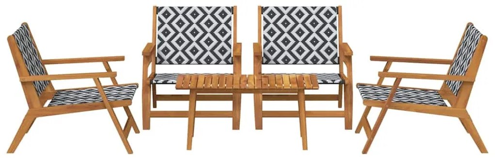 vidaXL Κήπου Καρέκλες με Τραπέζι 5 pcs Μαύρο 90 x 45 x 40 cm