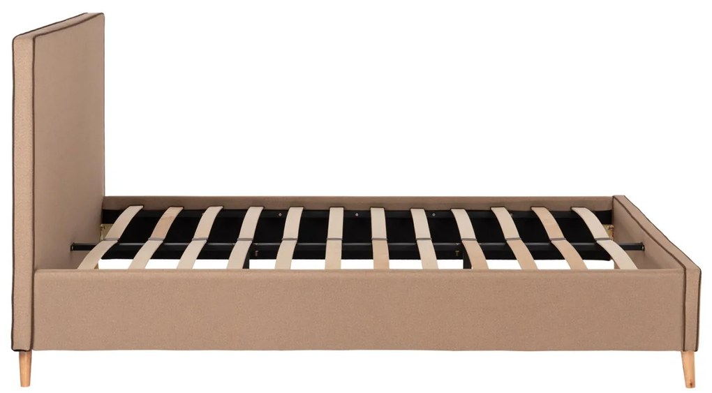 Επενδυμένο Κρεβάτι με Στρώμα INDRA Διπλό με Ύφασμα Μπέζ 160x200εκ 172x214x112 εκ.