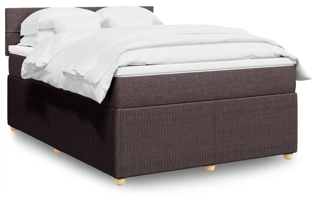 ΚΡΕΒΑΤΙ BOXSPRING ΜΕ ΣΤΡΩΜΑ ΣΚΟΥΡΟ ΚΑΦΕ 140X190 ΕΚ. ΥΦΑΣΜΑΤΙΝΟ 3289754