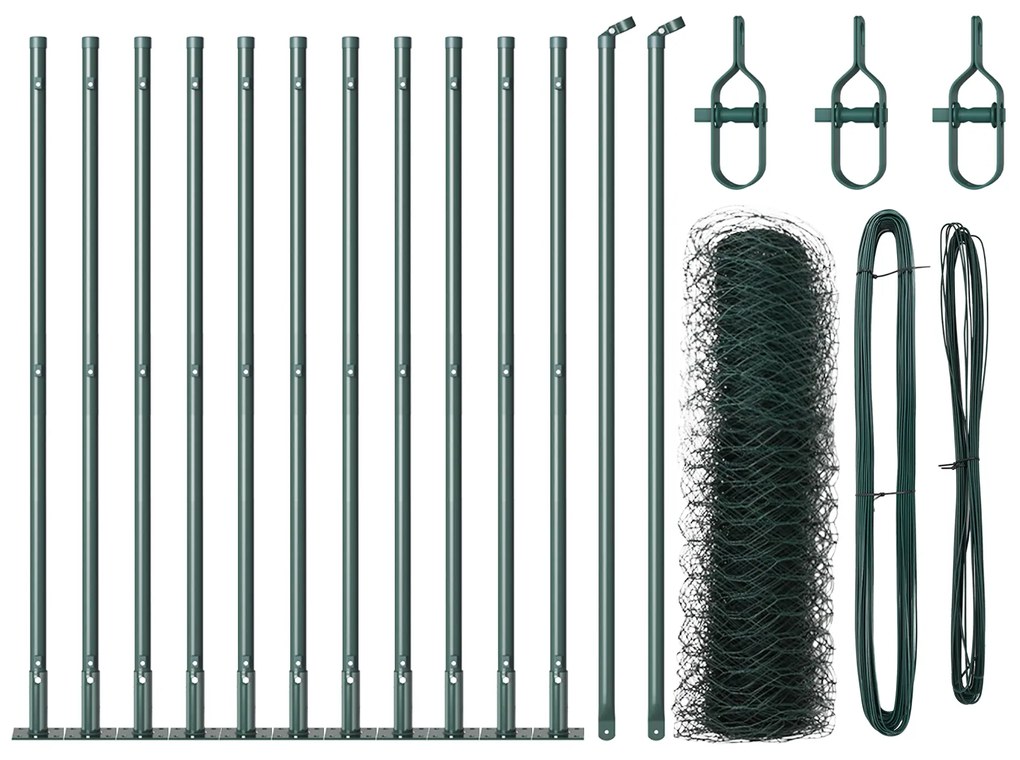 vidaXL Hexagon Fence Πράσινη 0.4x25 m Χάλυβας