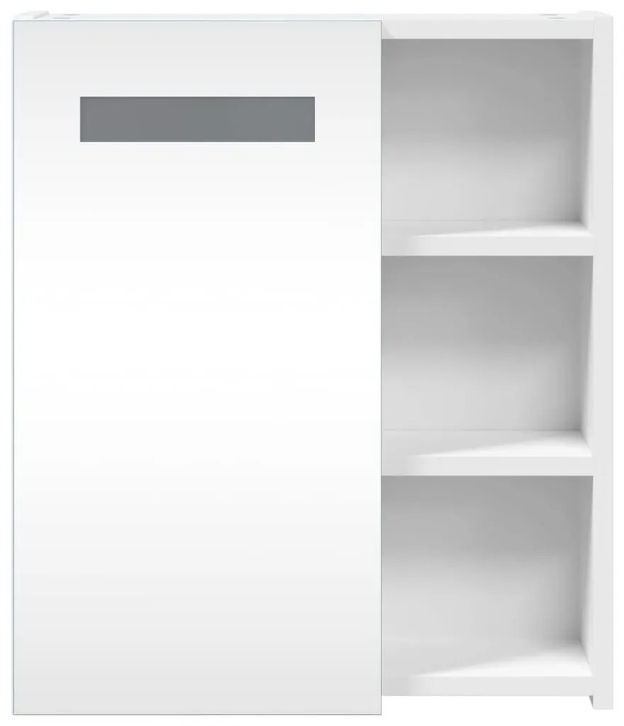 Καθρέφτης Μπάνιου με Ντουλάπι &amp; LED Λευκό 45 x 13 x 52 εκ. - Λευκό