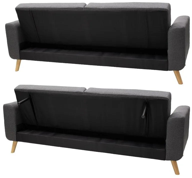 Καναπές - Kρεβάτι Carmelo Ύφασμα Ανθρακί 214x80x86 εκ. 214x80x86 εκ.