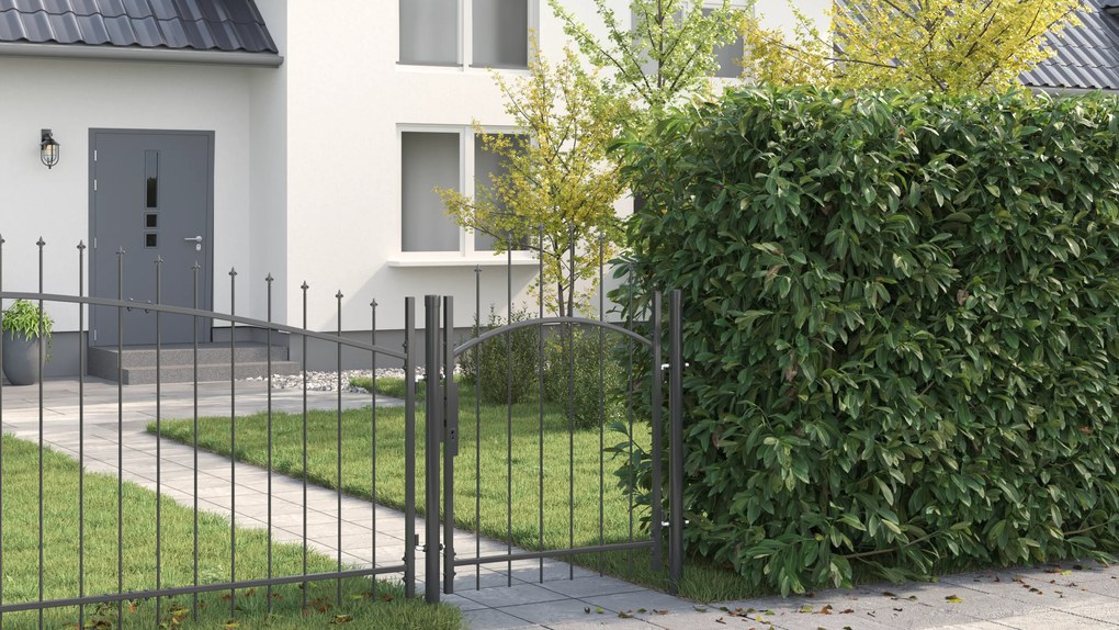 vidaXL Πύλη Κήπου, Πύλη Φράχτη Γκρι 100 x 125 cm 125 x 100 εκ Ατσάλι