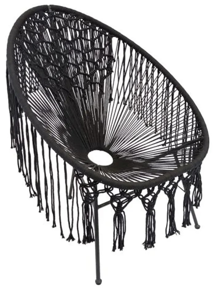 Πολυθρόνα Κήπου Macrame Havvana 725-124-002 72x92x86cm Black