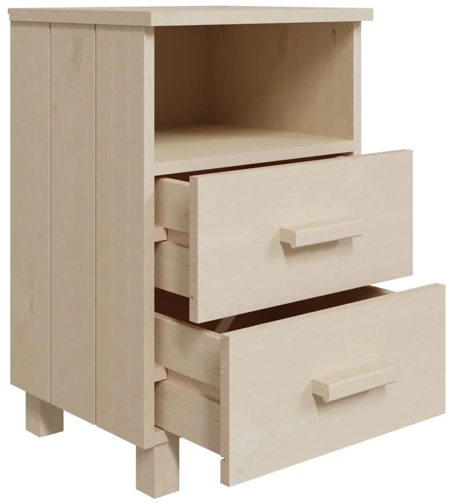 vidaXL Κομοδίνα HAMAR 2 Τεμ. Μελί 40 x 35 x 62 εκ. Μασίφ Ξύλο Πεύκου