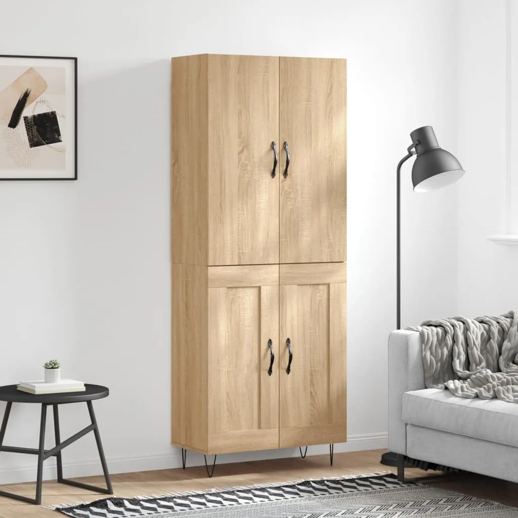 vidaXL Ντουλάπι Sonoma δρυς 69,5 x 34 x 180 εκ. από Επεξεργασμένο Ξύλο