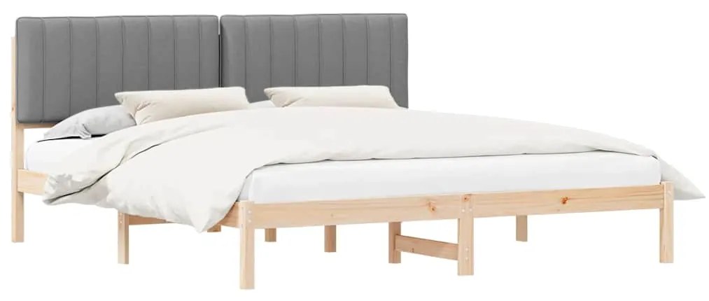 vidaXL Σκελετός Κρεβατιού με Επενδεδυμένο Κεφαλάρι Ανοιχτό γκρι