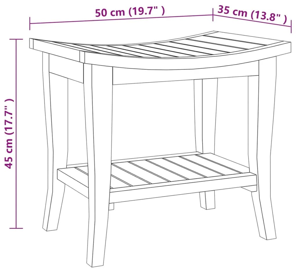 ΣΚΑΜΠΟ ΝΤΟΥΖΙΕΡΑΣ 50 X 35 X 45 ΕΚ. ΑΠΟ ΜΑΣΙΦ ΞΥΛΟ TEAK 340748