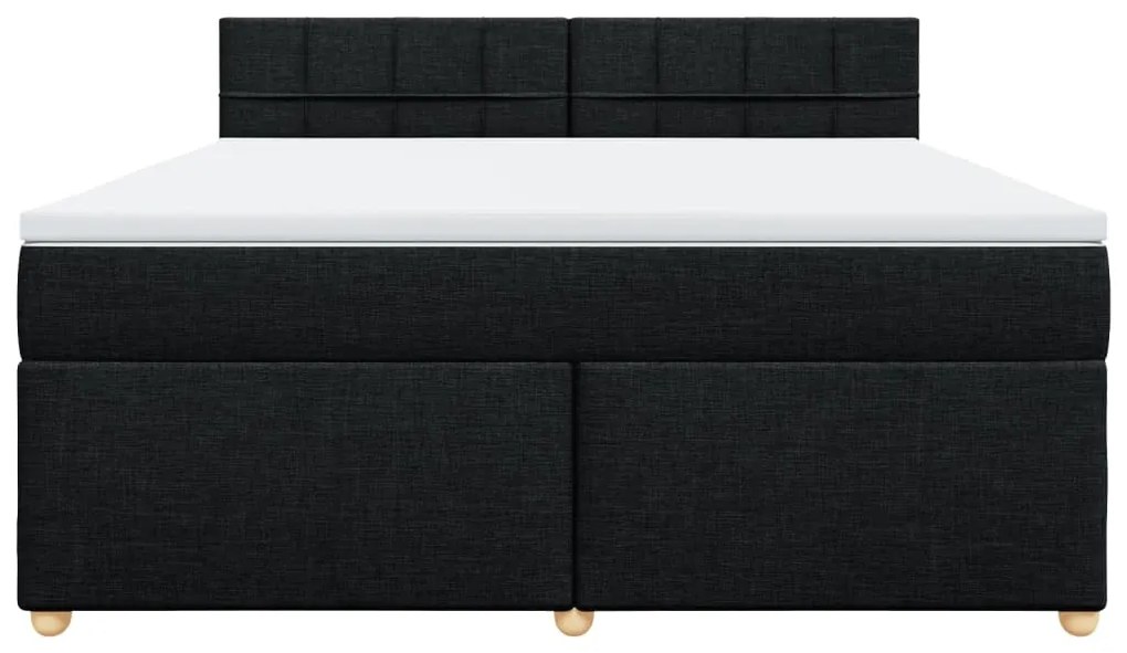 vidaXL Κρεβάτι Boxspring με Στρώμα Μαύρο 180x200 εκ. Υφασμάτινο