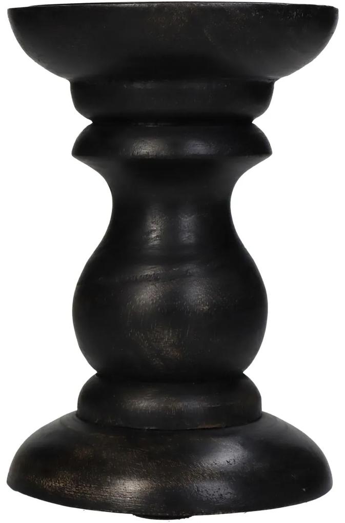 Κηροπήγιο Μαύρο Ξύλο 10x10x15cm - Ξύλο - 05154307