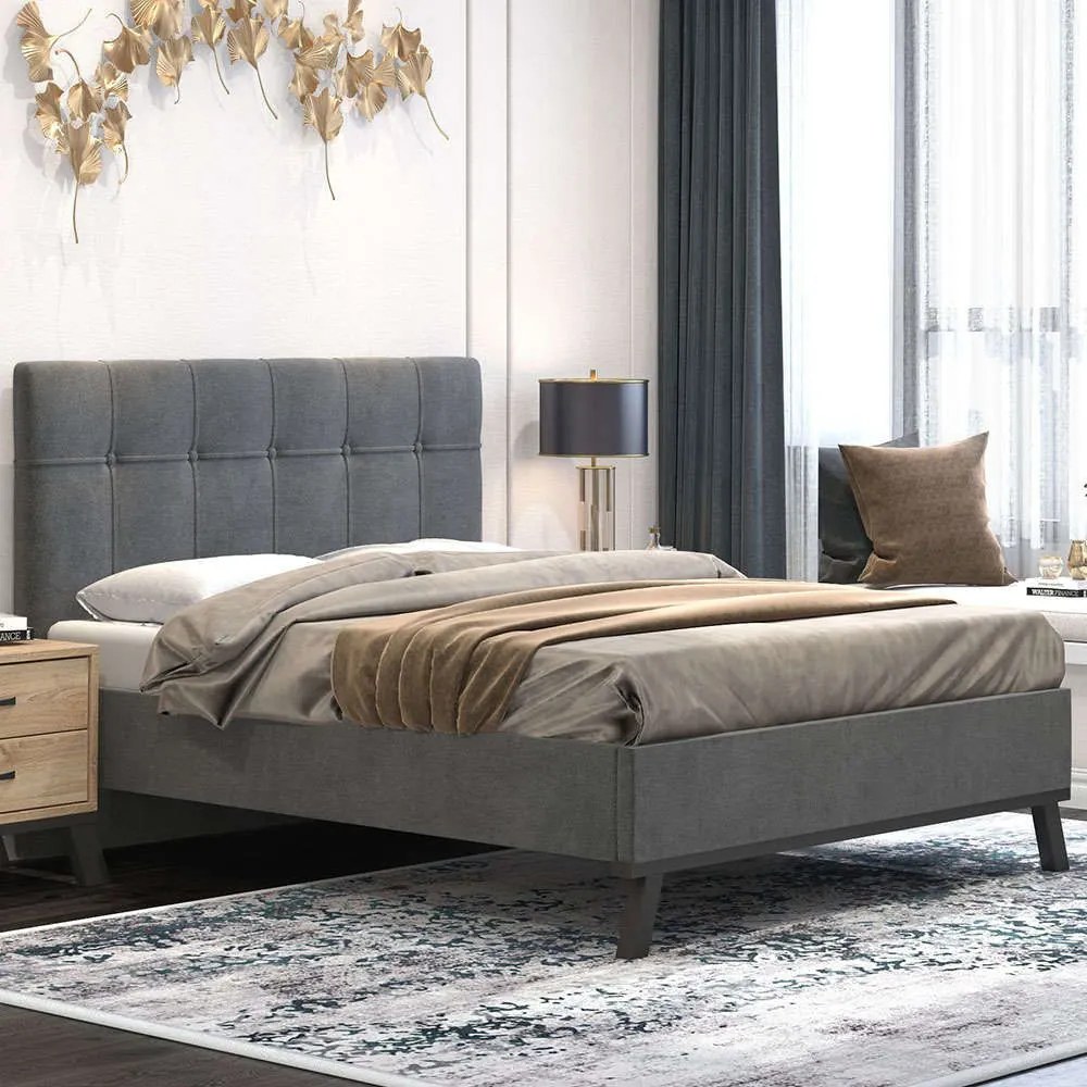 Κρεβάτι No80 150x200x111cm Dark Grey Double