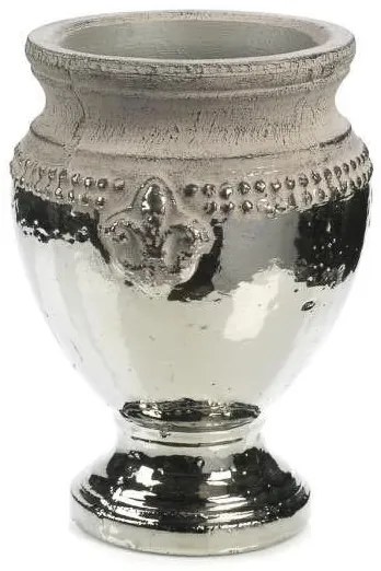 Supergreens Βάζο Κεραμικό Ασημί 28 εκ.