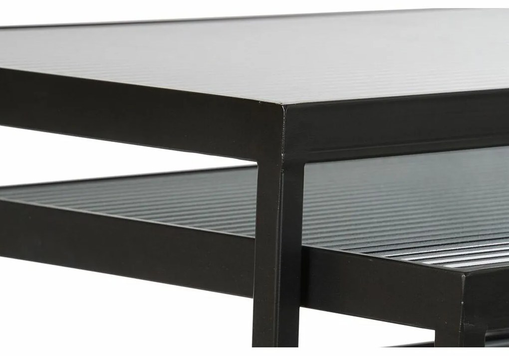 Σετ 3 Τραπεζάκια DKD Home Decor Μαύρο 58 x 36,5 x 53,5 cm