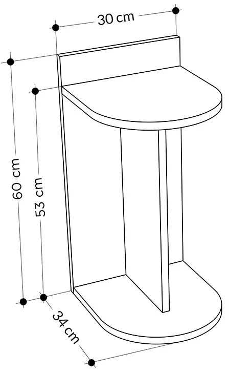 Βοηθητικό τραπέζι Libra pakoworld λευκό-φυσικό 30x34x60εκ - Μελαμίνη - 119-001101