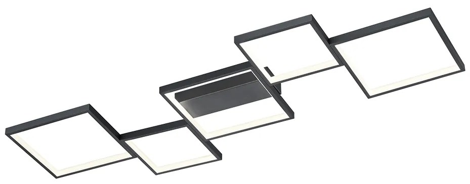 Πλαφονιέρα Οροφής 120xH6cm Black Matt Led 34w 3000K 4500lm Switch Dimmer Trio Lighting Sorrento 627710532