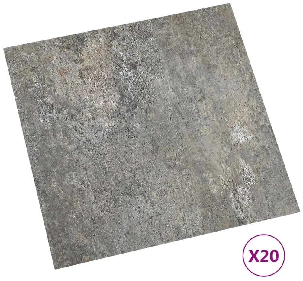 vidaXL Δάπεδο Αυτοκόλλητο Γκρι 20 τεμ. 1,86 μ² από PVC