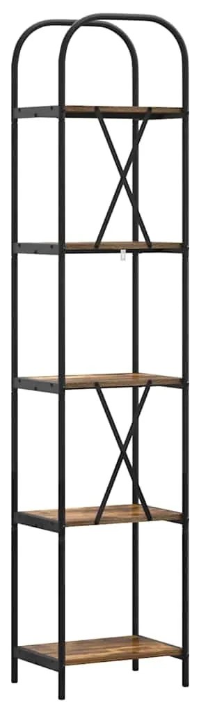 vidaXL Ράφι Βιβλίων Καπνιστή δρυς 40 x 30 x 183 εκ Επεξεργασμένο ξύλο