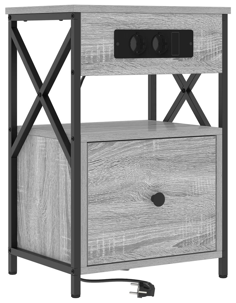 vidaXL Κομοδίνο Γκρι sonoma 40 x 31 x 60 εκ. Επεξεργασμένο ξύλο