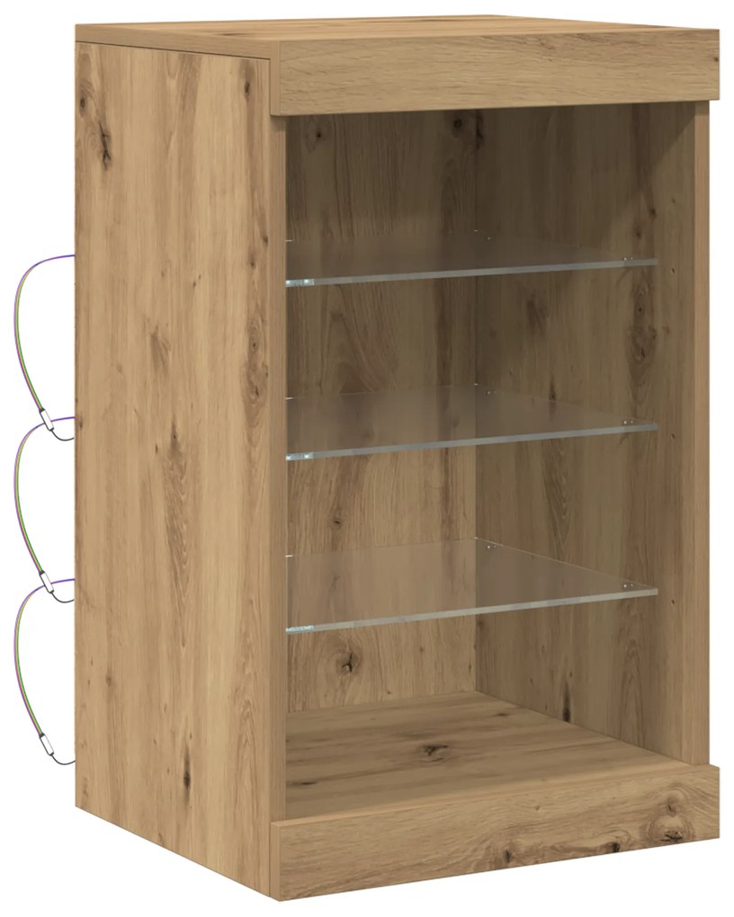 vidaXL Μπουφές με LED Φωτισμό Artisan Oak 41x37x67 εκ.