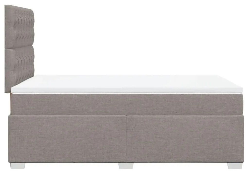 Κρεβάτι Boxspring με Στρώμα Taupe 120x190 εκ. Υφασμάτινο - Μπεζ-Γκρι