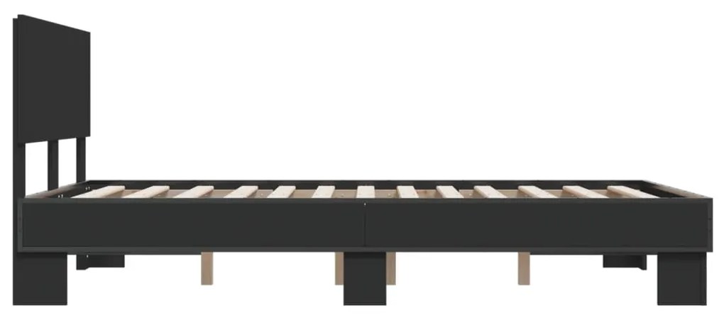 vidaXL Πλαίσιο Κρεβατιού Μαύρο 120x200 εκ. Επεξ. Ξύλο &amp; Μέταλλο