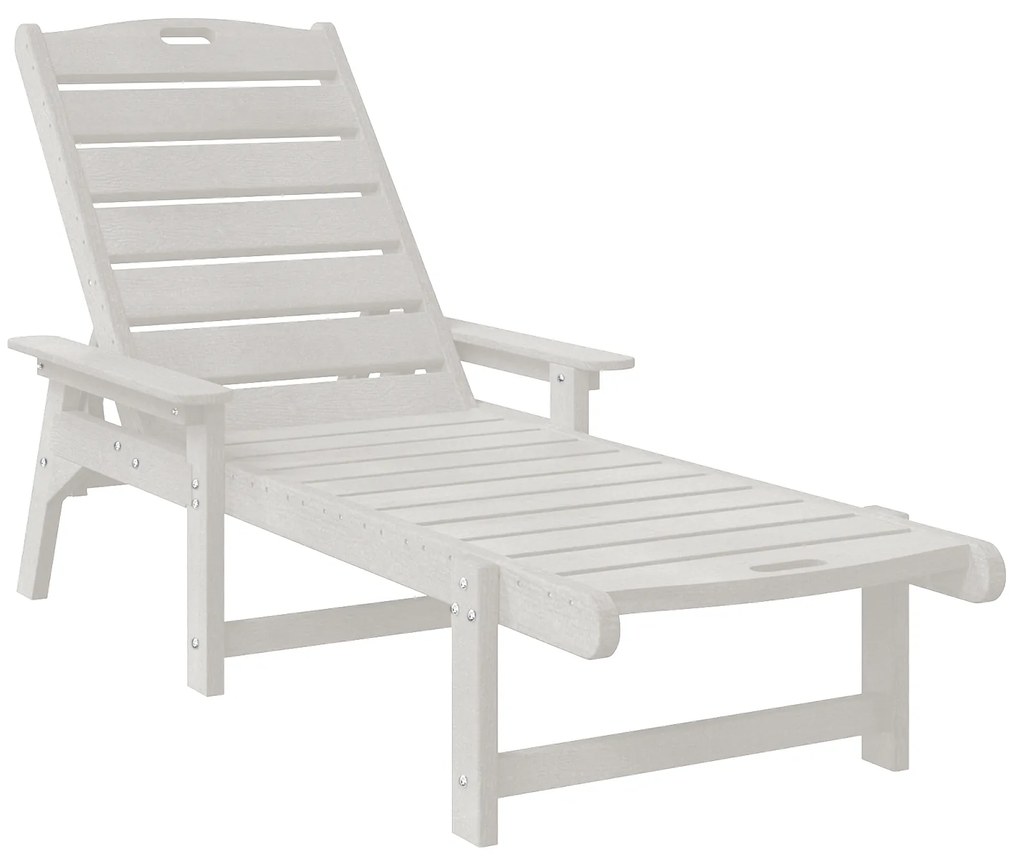 vidaXL Λευκή Ξαπλώστρα 53x162x98.5 εκ. HDPE