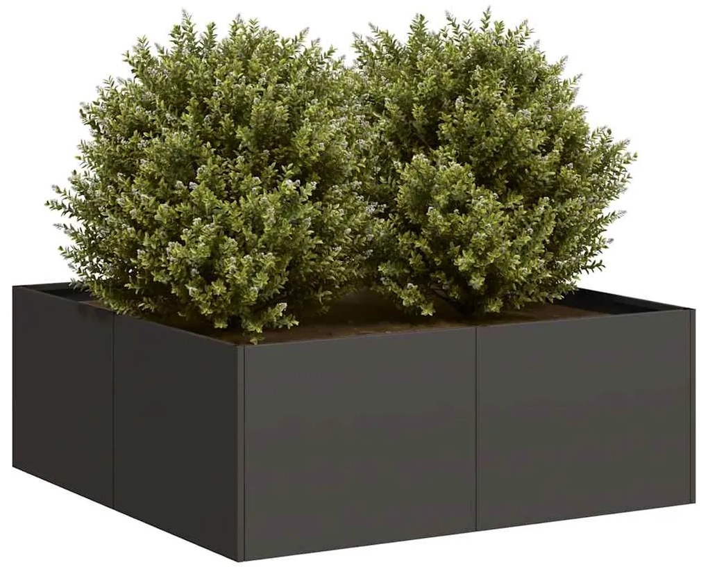 Ζαρντινιέρα Μαύρη 80x80x30 εκ. από Χάλυβα