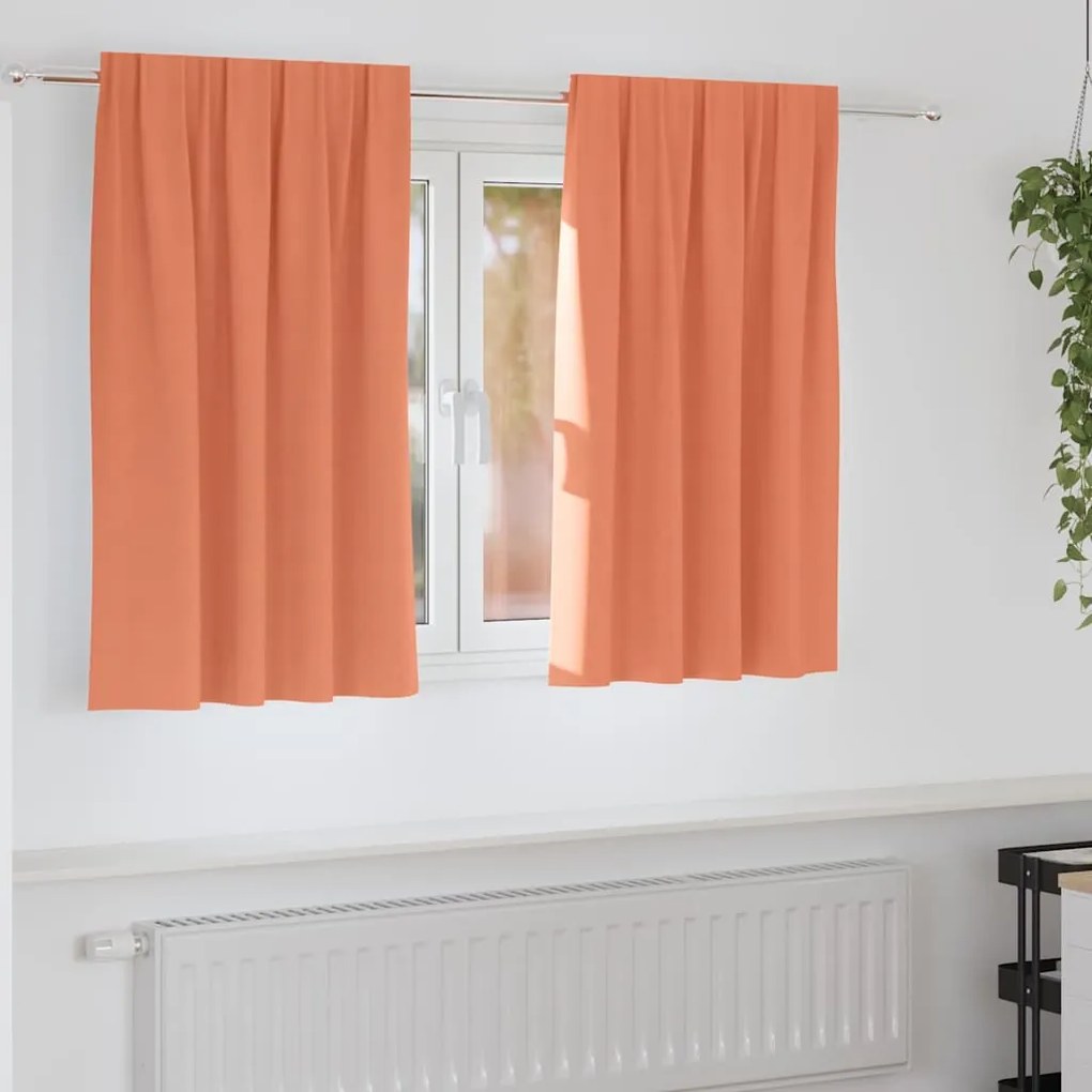 vidaXL Κουρτίνες με κουρτίνες 2 pcs Τερακότα 140 x 140 cm Πολυεστέρας