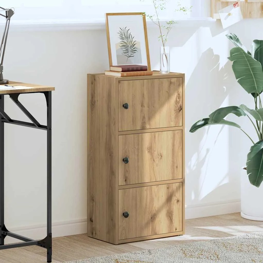Βιβλιοθήκη Αρτισιανή Δρυς 40x24x77 εκ. Επεξ. Ξύλο - Καφέ