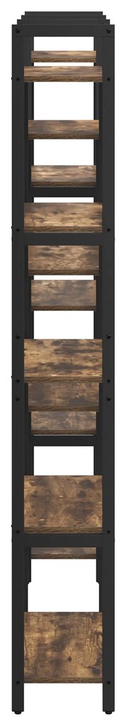 vidaXL Ράφι Βιβλίων Καπνιστή δρυς 156 x 25 x 167.5 εκ