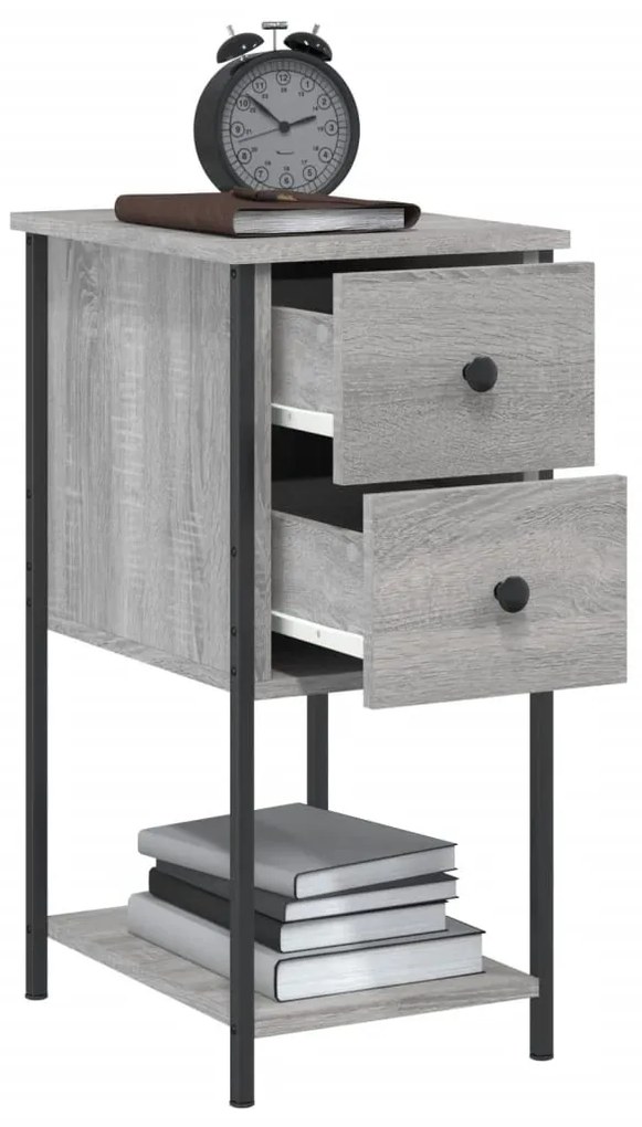 vidaXL Κομοδίνο Γκρι Sonoma 32 x 42 x 70 εκ. από Επεξεργασμένο Ξύλο