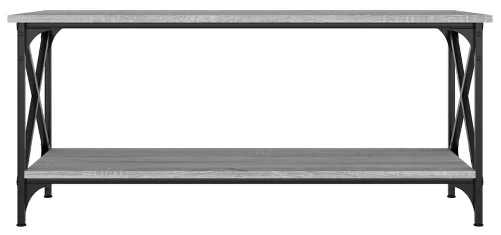Τραπεζάκι Σαλονιού Γκρι Sonoma 100x45x45 εκ Επεξ Ξύλο + Σίδηρος - Γκρι