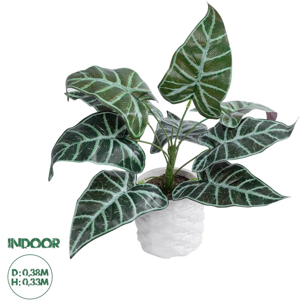 GloboStar® Artificial Garden ALOCASIA 20886 Τεχνητό Διακοσμητικό Φυτό Αλοκασία Φ38 x Υ33cm