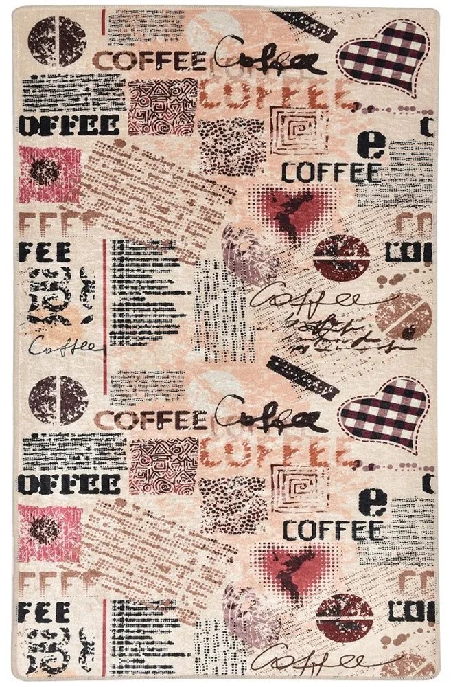 Χαλάκι Κουζίνας Coffee 882CHL1586 Beige-Multi Conceptum Hypnose 80X200cm Πολυέστερ