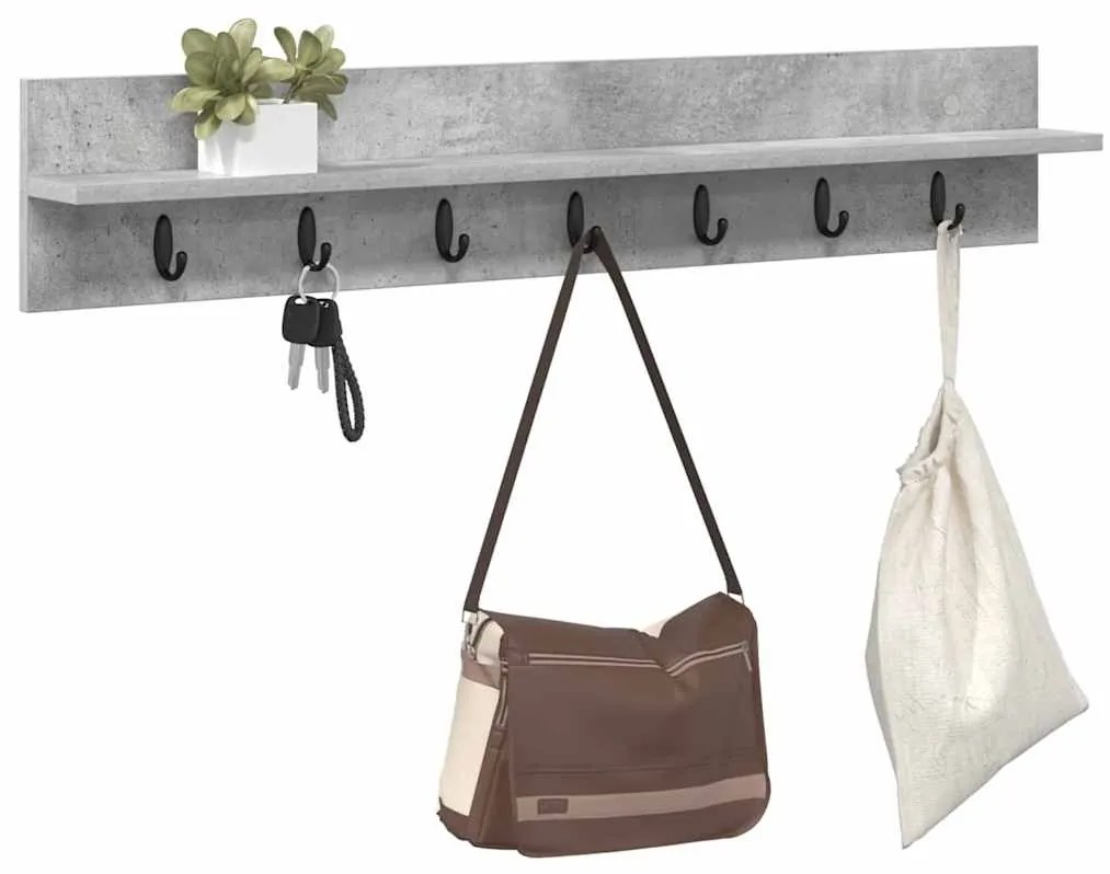 vidaXL Τοίχου Κρεμάστρα Επιτοίχιο Σκυρόδεμα Γκρι 100 x 10,5 x 18 εκ