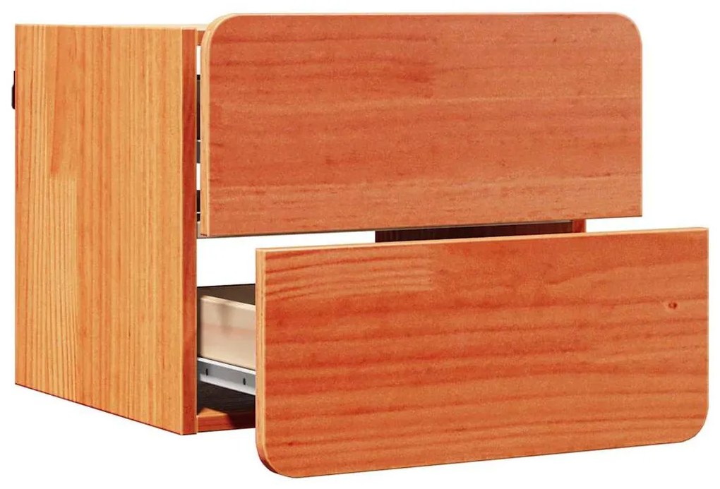 vidaXL Κομοδίνο Καφέ κεριού 39 x 34 x 33 εκ. Μασίφ ξύλο πεύκου