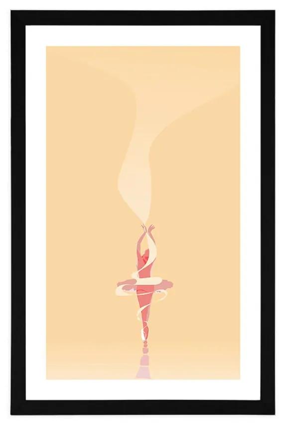 Αφίσα με πασπαρτού Μπαλαρίνα - 40x60 white