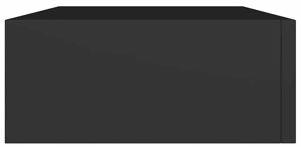 vidaXL Ράφι Επιτοίχιο με Συρτάρι Μαύρο 40 x 23,5 x 10 εκ. από MDF