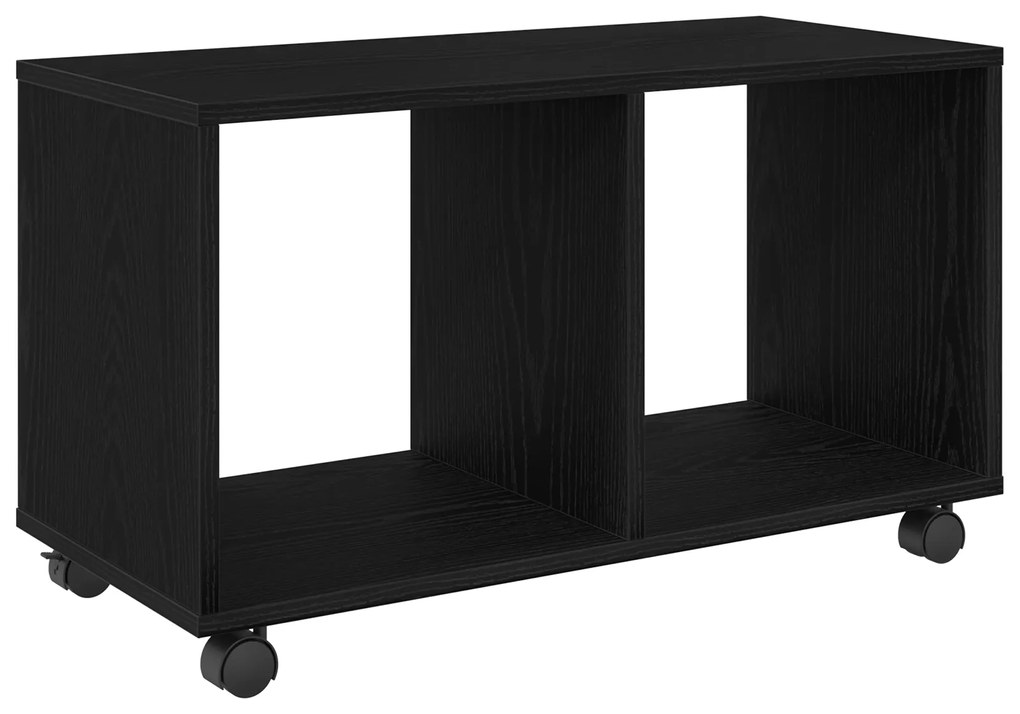 vidaXL Τραπέζι με Ρόδες Μαύρη Δρυς 72x33x42,5 εκ Κατασκευασμένη Ξυλεία
