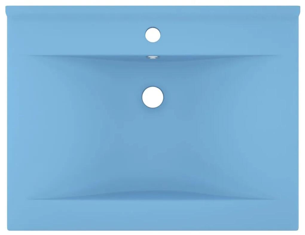 Νιπτήρας με Οπή Βρύσης Γαλάζιο Ματ 60 x 46 εκ. Κεραμικός - Μπλε