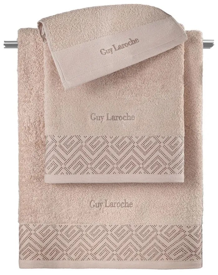 Πετσέτες Emblem (Σετ 3τμχ) Old Pink Guy Laroche Towels Set 70x140cm 100% Βαμβάκι