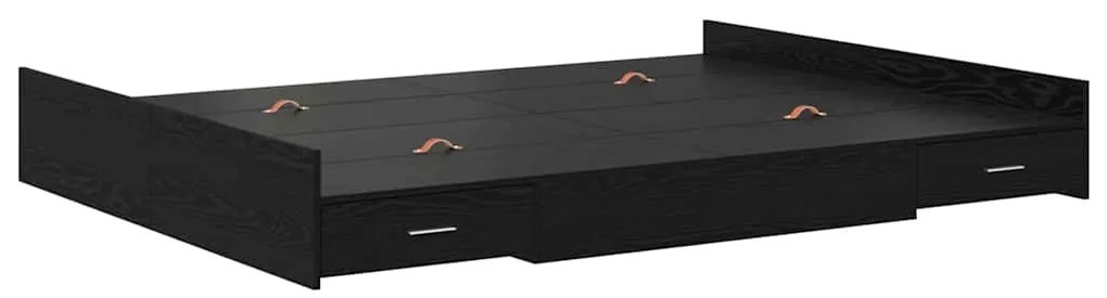 vidaXL Κρεβάτι με αποθηκευτικό χώρο με συρτάρι Μαύρη Οξυά 140 x 200 cm