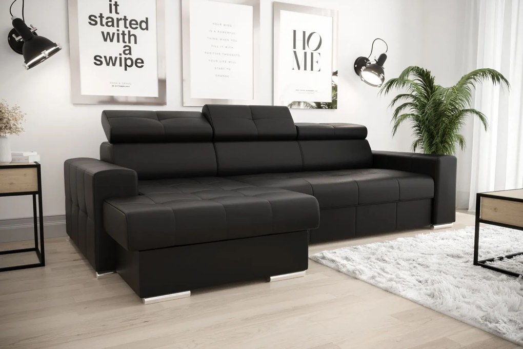 Γωνιακός καναπές April mini LTHR-Mauro-Αριστερή