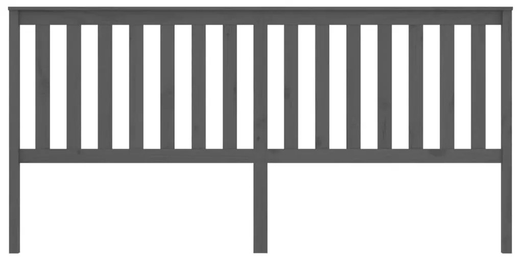 vidaXL Κεφαλάρι Κρεβατιού Γκρι 206x6x101 εκ. από Μασίφ Ξύλο Πεύκου