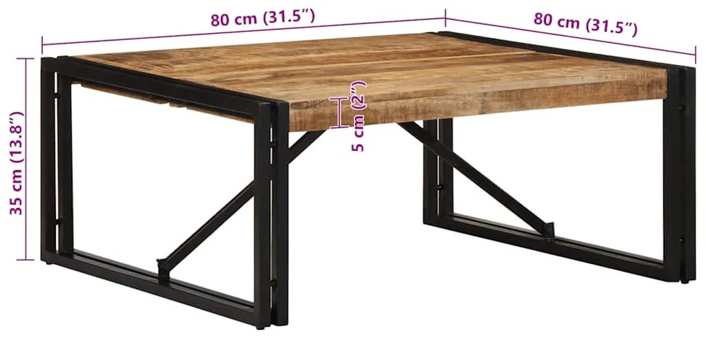 ΤΡΑΠΕΖΑΚΙ ΣΑΛΟΝΙΟΥ 80X80X35 CM ΣΤΕΡΕΟ ΑΚΑΤΕΡΓΑΣΤΟ ΞΥΛΟ MANGO 4016670