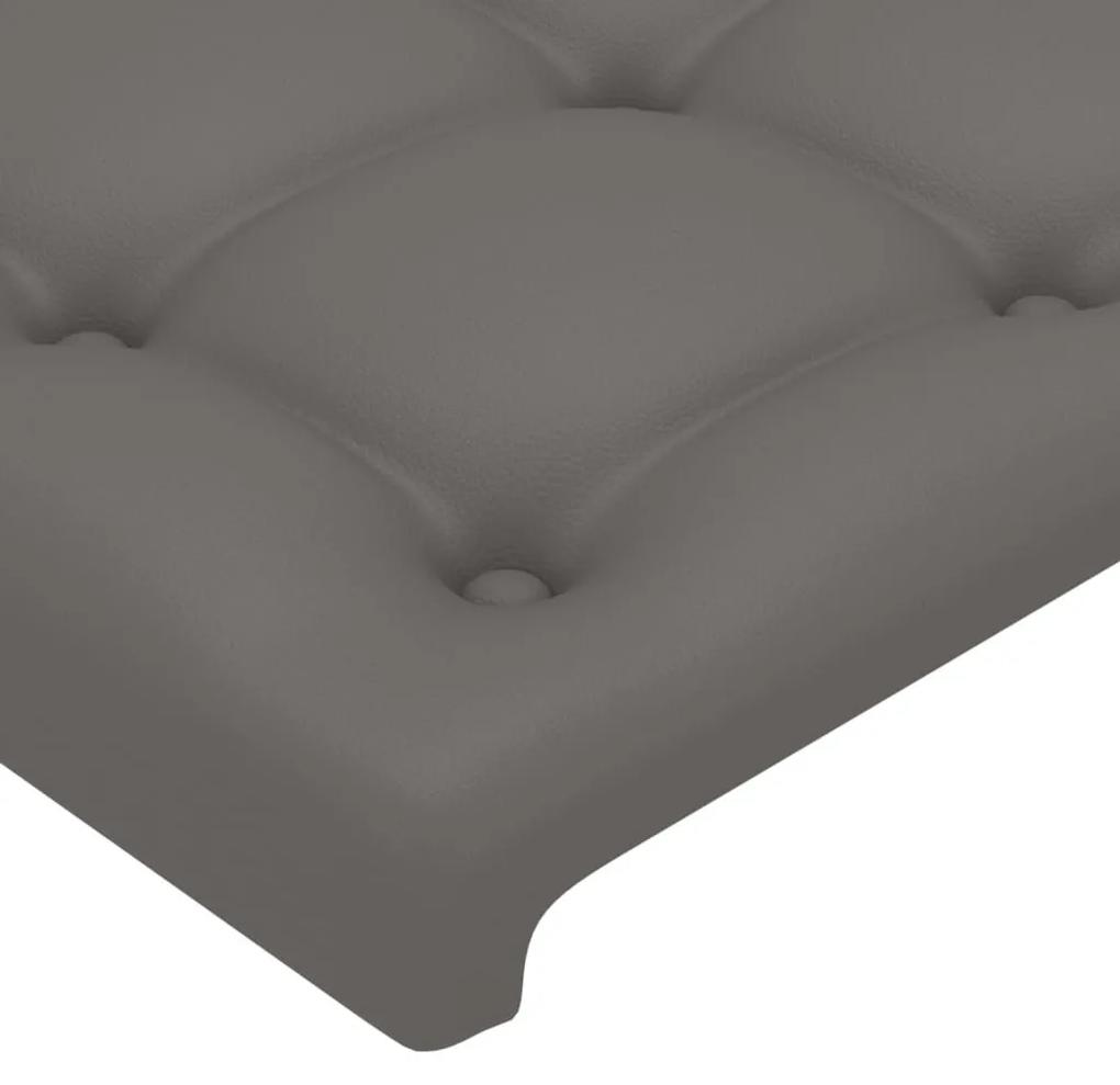 Πλαίσιο Κρεβατιού με Κεφαλάρι Γκρι 180x200 εκ. Συνθετικό Δέρμα - Γκρι