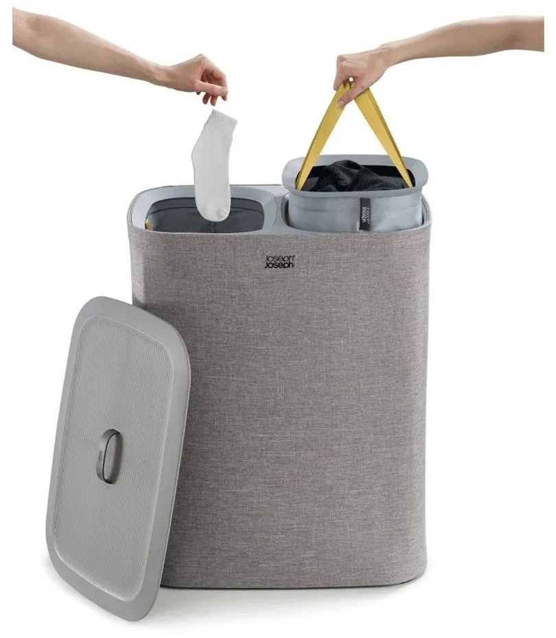 Καλάθι Απλύτων Tota 50003 71x39,5x56cm 90Lt Light Grey Joseph Joseph Bamboo,Ξύλο