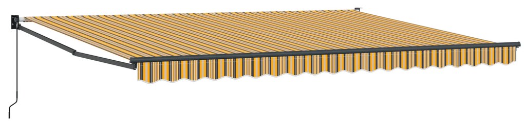 vidaXL Χειροκίνητη Αναδιπλούμενη Τέντα Ριγέ 450x300 cm
