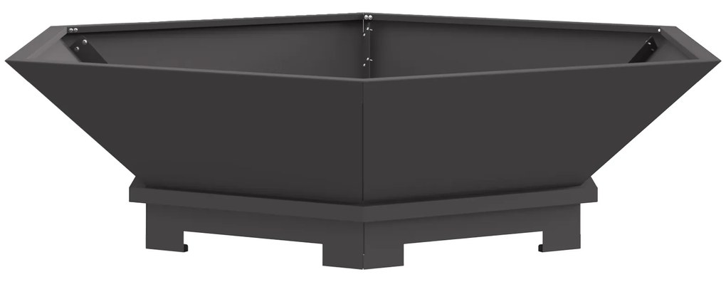 vidaXL Φωτιά Πυρκαγιάς Εξαγωνική Μαύρη 100x100x28 εκ Ατσάλι