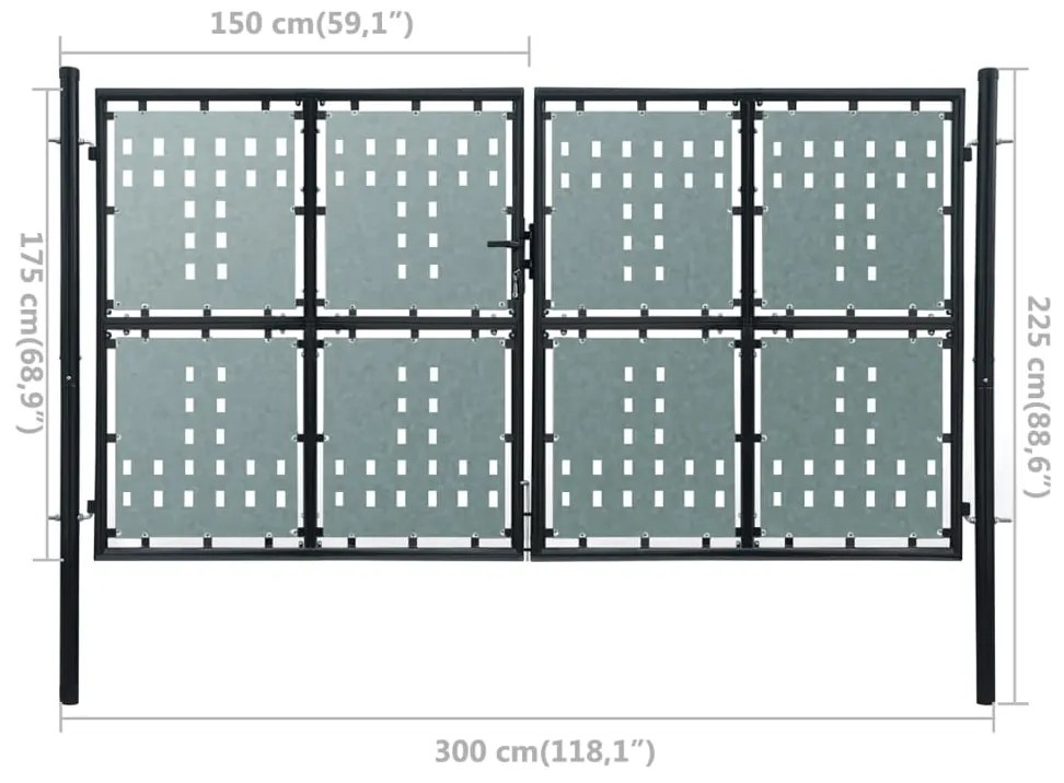 ΠΟΡΤΑ ΠΕΡΙΦΡΑΞΗΣ ΔΙΠΛΗ ΜΑΥΡΗ 300 X 225 ΕΚ. 141694